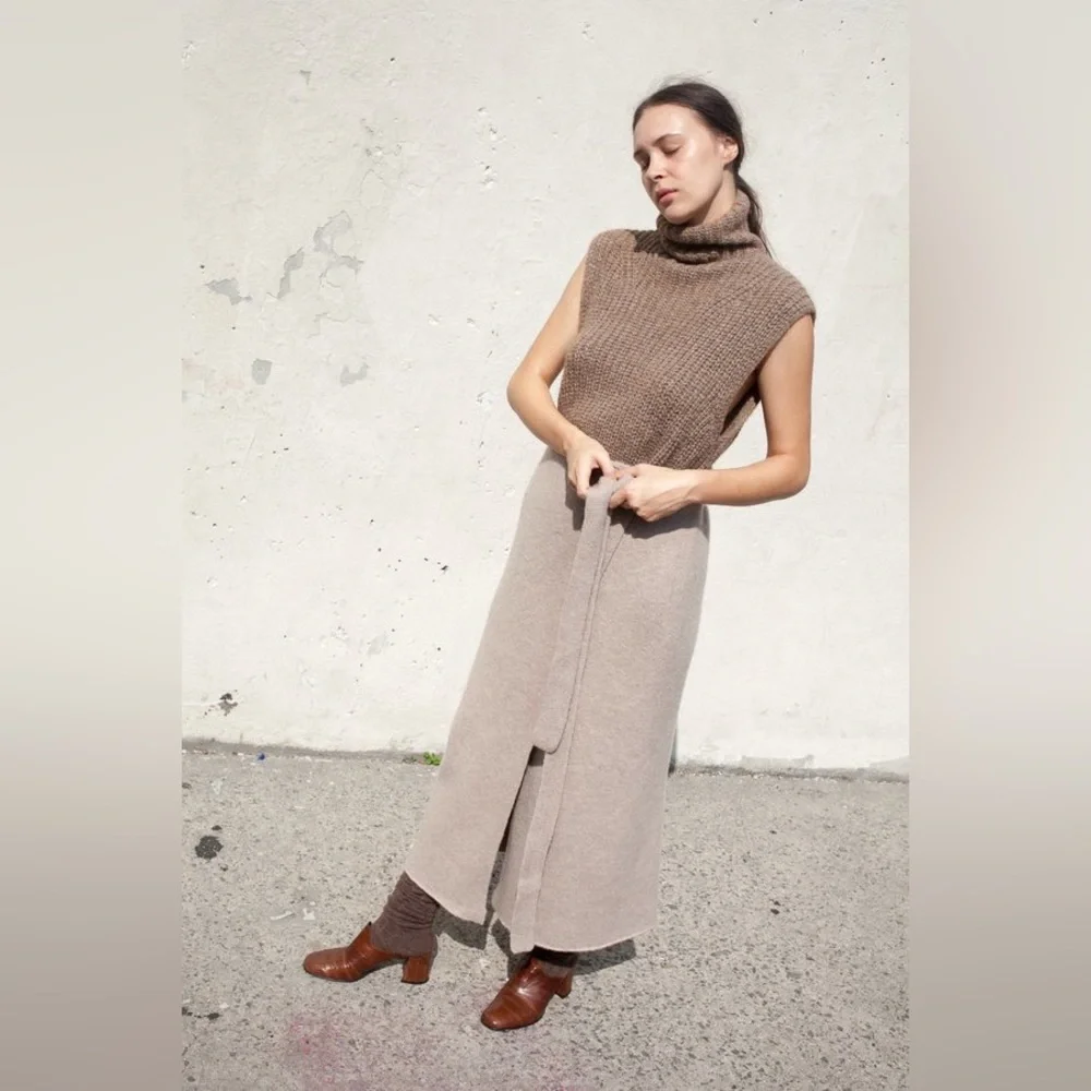 Lauren Manoogian Cashmere Blanket Wrap Skirt Sz 1 - Picture 1 of 4